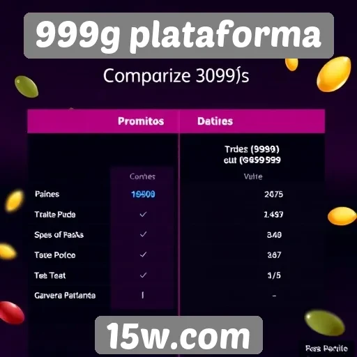Comparativo das promoções na 999g plataforma